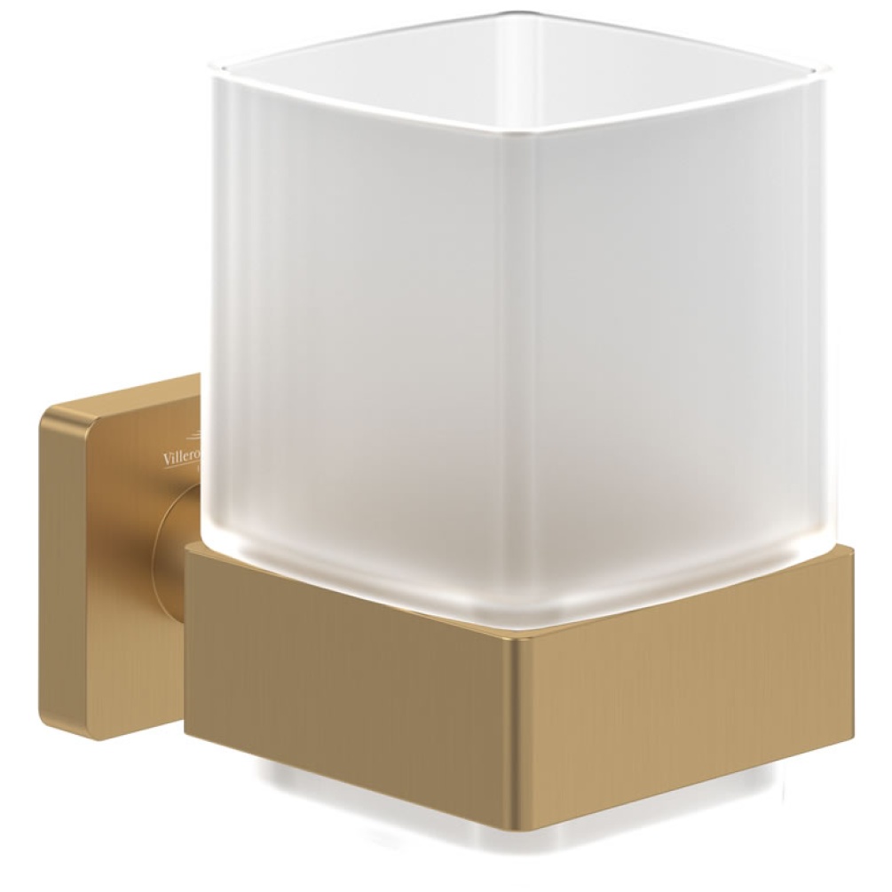 Cutout image of Villeroy & Boch Elements Striking Brushed Gold Tumbler Holder